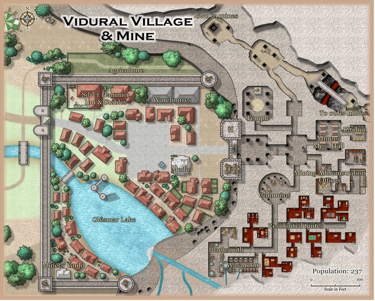 Nibirum Map: vidural village & mine by Kevin Goebel (Royal Scribe)